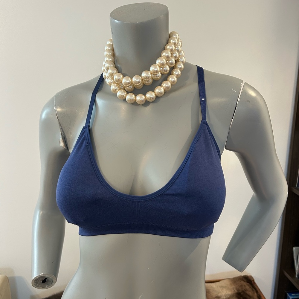 Navy Blue bra with Lace razorback and adjustable Straps❤️M